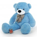 5 Feet Blue Teddy Bear with a Bow